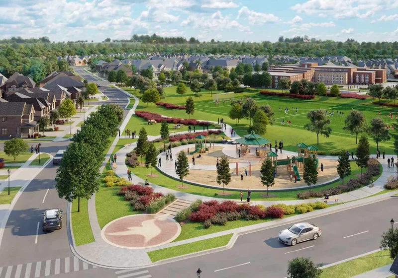 A city park with a recreation area